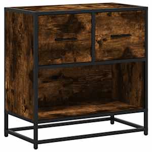 Noční stolek kouřový dub 60 x 31 x 60 cm kompozit dřevo a kovu - obrázek 2