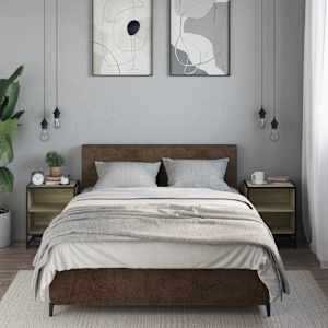 Noční stolky 2 ks dub sonoma 40x31x50 cm kompozitní dřevo a kov - obrázek 3