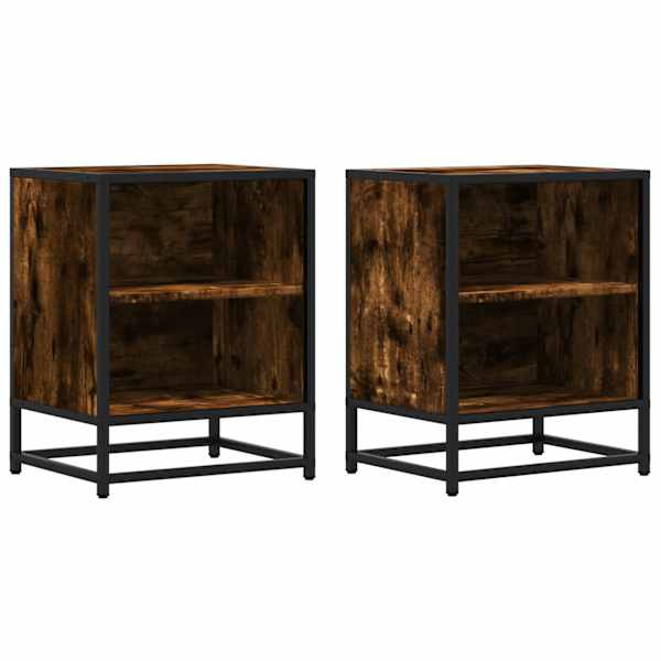 vidaXL &ouml;&ouml;kapid 2 tk suitsutamm 40x31x50 cm Tehniline puit ja metall