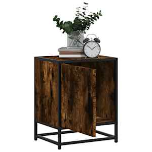 Noční stolky 2 ks kouřový dub 40x31x50cm kompozitní dřevo a kov - obrázek 4