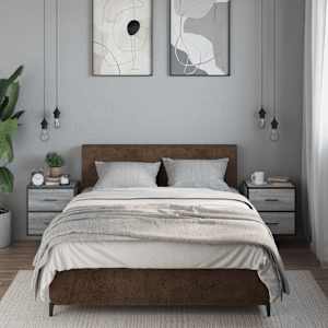 Nástěnné noční stolky 2 ks šedý sonoma 40x31x39,5 cm - obrázek 3
