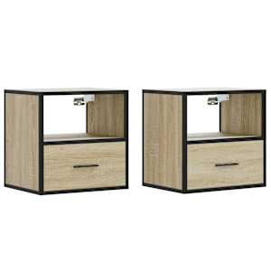 Nástěnné noční stolky 2 ks dub sonoma 40x31x39,5 cm - obrázek 2