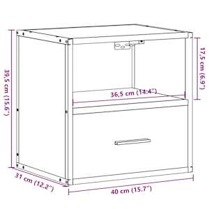 Nástěnné noční stolky 2 ks dub sonoma 40x31x39,5 cm - obrázek 13