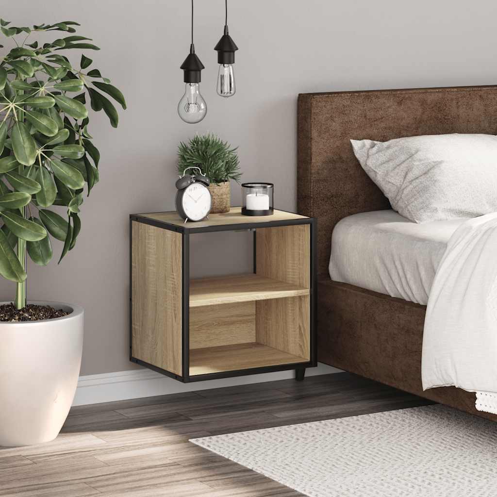 vidaXL Nachtkastje wandgemonteerd 40x31x39,5 cm sonoma eikenkleurig afbeelding