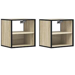 Nástěnné noční stolky 2 ks dub sonoma 40x31x39,5 cm - obrázek 2