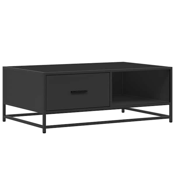 vidaXL kohvilaud, must, 90x57x35 cm, tehispuit ja metall