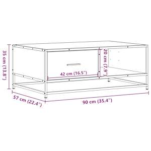 Konferenční stolek dub sonoma 90 x 57 x 35 cm kompozit a kov - obrázek 12