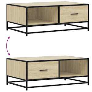 Konferenční stolek dub sonoma 90 x 57 x 35 cm kompozit a kov - obrázek 9