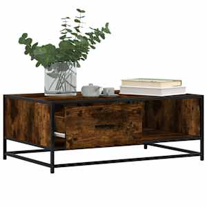 Konferenční stolek kouřový dub 90 x 57 x 35 cm kompozit a kov - obrázek 4