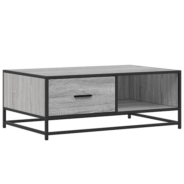 vidaXL kohvilaud, hall Sonoma tamm, 90x57x35 cm, tehispuit ja metall