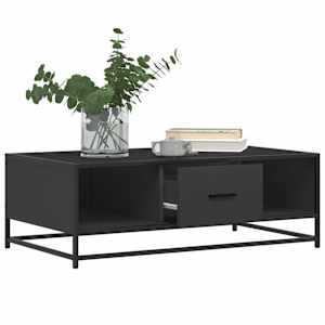 Konferenční stolek černý 100x57x35 cm kompozitní dřevo a kov - obrázek 4