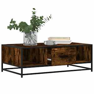 Konferenční stolek kouřový dub 100 x 57 x 35 cm kompozit a kov - obrázek 4