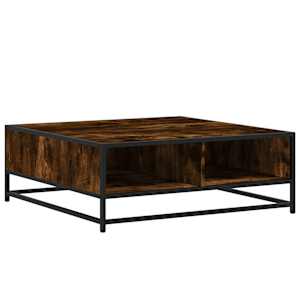 Konferenční stolek kouřový dub 80 x 80 x 30 cm kompozit a kov - obrázek 7