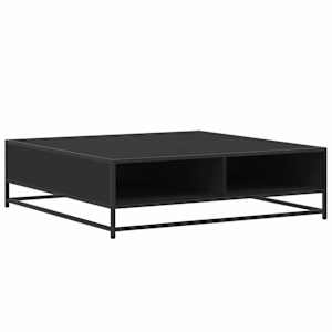 Konferenční stolek černý 100x100x30 cm kompozitní dřevo a kov - obrázek 2