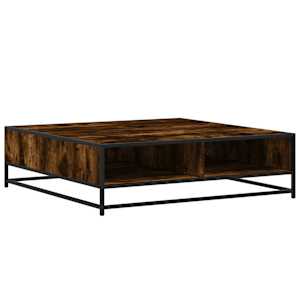 Konferenční stolek kouřový dub 100 x 100 x 30 cm kompozit a kov - obrázek 2
