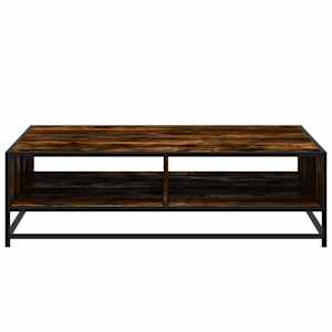 Konferenční stolek kouřový dub 100 x 100 x 30 cm kompozit a kov - obrázek 5
