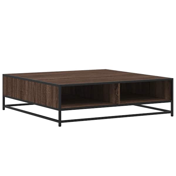 vidaXL diivanilaud pruun tamm 100x100x30 cm inseneritud puit ja metall