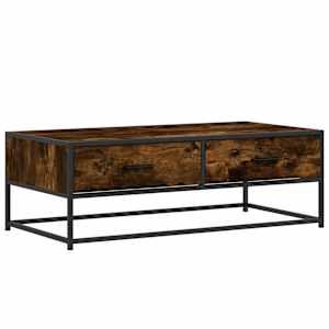 Konferenční stolek kouřový dub 100 x 50 x 35 cm kompozit a kov - obrázek 2