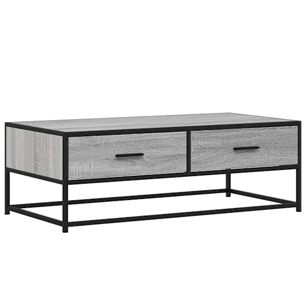 vidaXL kohvilaud, hall Sonoma tamm, 100x50x35 cm, tehispuit ja metall