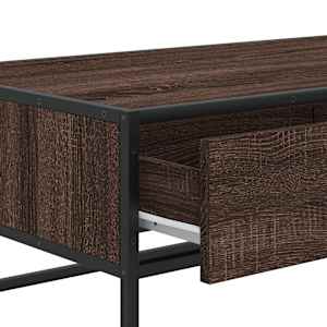 Konferenční stolek hnědý dub 100 x 50 x 35 cm kompozit a kov - obrázek 9