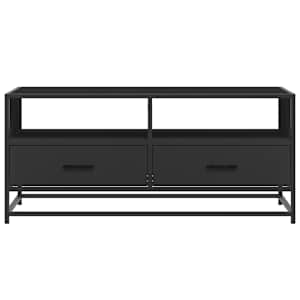 Konferenční stolek černý 100x50x45 cm kompozitní dřevo a kov - obrázek 5