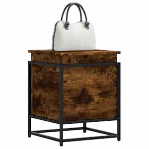 Škatla s pokrovom dimljeni hrast 40x40x51,5 cm inženirski les