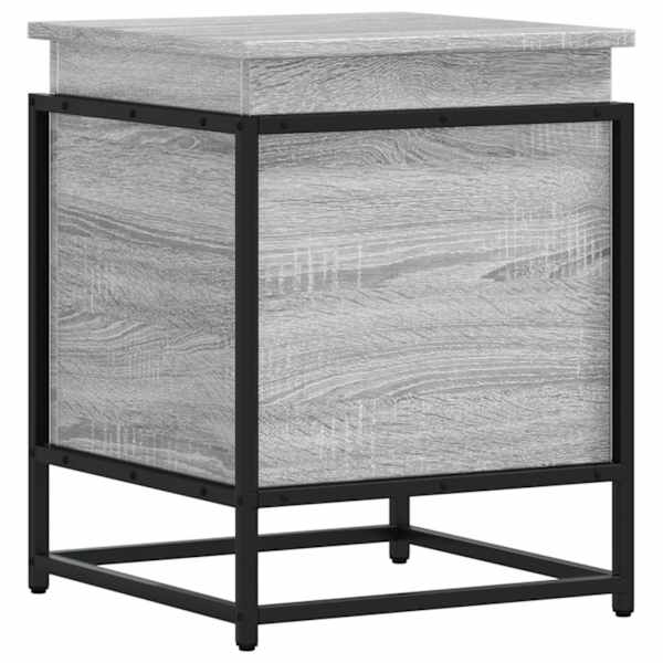vidaXL kaanega hoiukast, hall Sonoma tamm, 40x40x51,5 cm, tehispuit