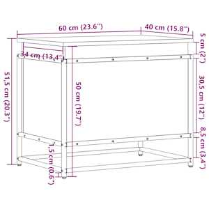 Úložný box s víkem kouřový dub 60x40x51,5 cm kompozitní dřevo - obrázek 10