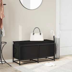 vidaXL Aufbewahrungsbox mit Deckel Schwarz 100x40x51,5cm Holzwerkstoff