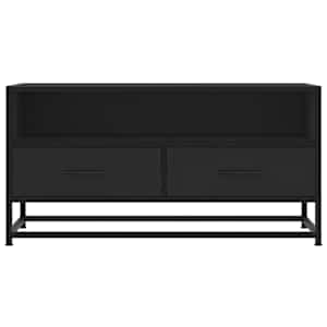 TV skříňka černá 80 x 34,5 x 40 cm kompozitní dřevo a kov - obrázek 4