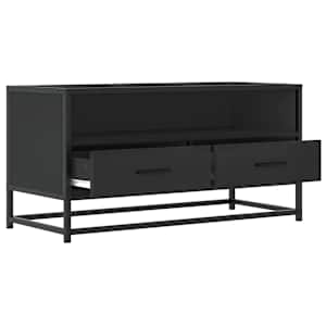 TV skříňka černá 80 x 34,5 x 40 cm kompozitní dřevo a kov - obrázek 7