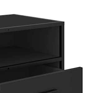 TV skříňka černá 80 x 34,5 x 40 cm kompozitní dřevo a kov - obrázek 8