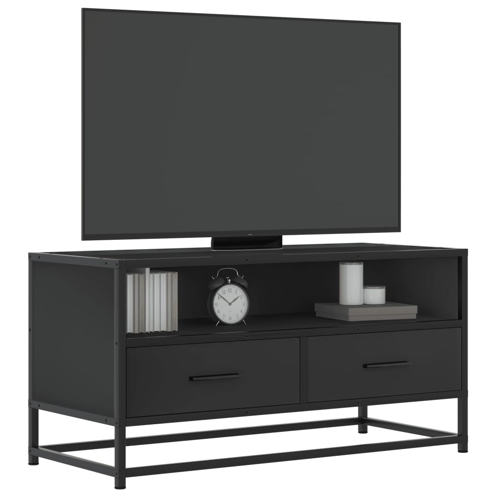 vidaXL TV-Schrank Schwarz 80x34,5x40 cm Holzwerkstoff und Metall