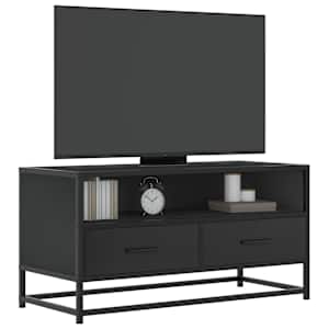 TV skříňka černá 80 x 34,5 x 40 cm kompozitní dřevo a kov - obrázek 1