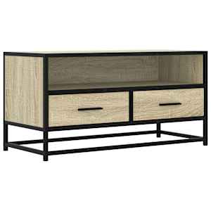 TV skříňka dub sonoma 80 x 34,5 x 40 cm kompozitní dřevo a kov - obrázek 2