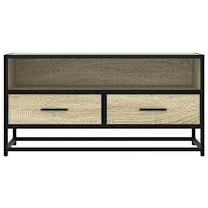 TV skříňka dub sonoma 80 x 34,5 x 40 cm kompozitní dřevo a kov - obrázek 4