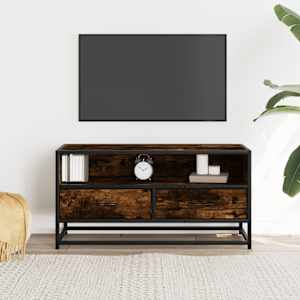 TV skříňka kouřový dub 80 x 34,5 x 40 cm kompozitní dřevo a kov - obrázek 3
