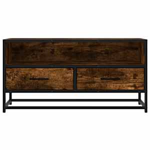 TV skříňka kouřový dub 80 x 34,5 x 40 cm kompozitní dřevo a kov - obrázek 4