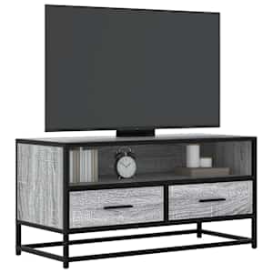 TV skříňka šedá sonoma 80 x 34,5 x 40 cm kompozitní dřevo a kov - obrázek 1