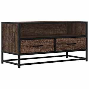 TV skříňka hnědý dub 80 x 34,5 x 40 cm kompozitní dřevo a kov - obrázek 2