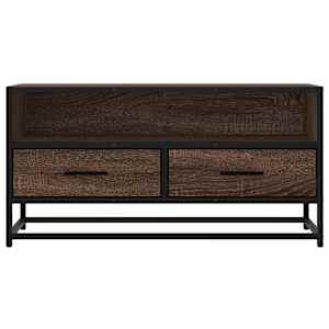 TV skříňka hnědý dub 80 x 34,5 x 40 cm kompozitní dřevo a kov - obrázek 4
