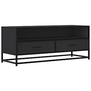 TV skříňka černá 100 x 34,5 x 40 cm kompozitní dřevo a kov - obrázek 2