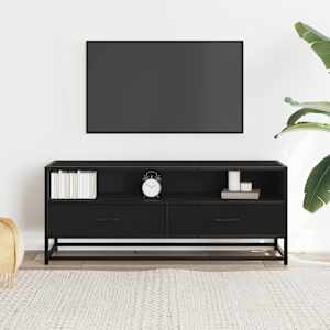 TV skříňka černá 100 x 34,5 x 40 cm kompozitní dřevo a kov - obrázek 3