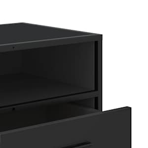 TV skříňka černá 100 x 34,5 x 40 cm kompozitní dřevo a kov - obrázek 8