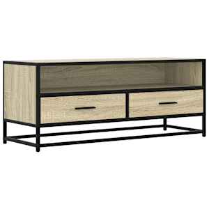 TV skříňka dub sonoma 100 x 34,5 x 40 cm kompozitní dřevo a kov - obrázek 2