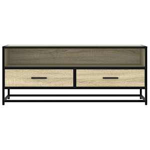 TV skříňka dub sonoma 100 x 34,5 x 40 cm kompozitní dřevo a kov - obrázek 4