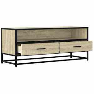 TV skříňka dub sonoma 100 x 34,5 x 40 cm kompozitní dřevo a kov - obrázek 7