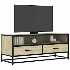 TV skříňka dub sonoma 100 x 34,5 x 40 cm kompozitní dřevo a kov - obrázek 1