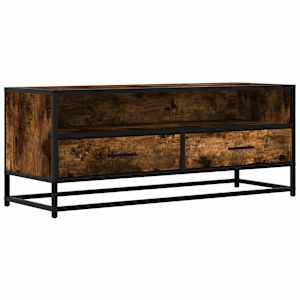 TV skříňka kouřový dub 100x34,5x40 cm kompozitní dřevo a kov - obrázek 2