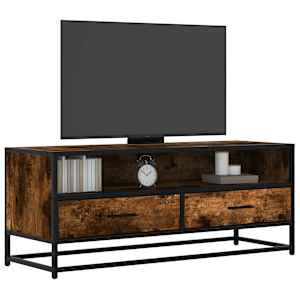 TV skříňka kouřový dub 100x34,5x40 cm kompozitní dřevo a kov